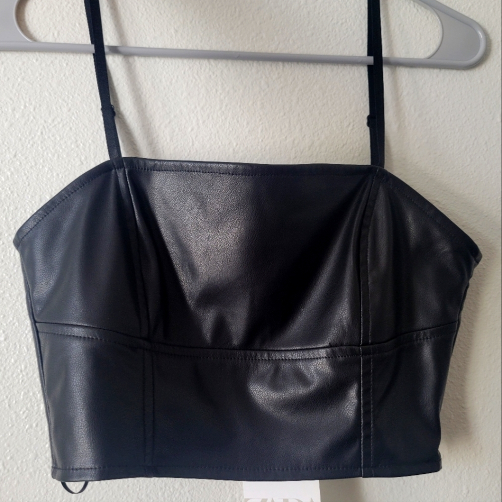 Faux Leather Crop Top
